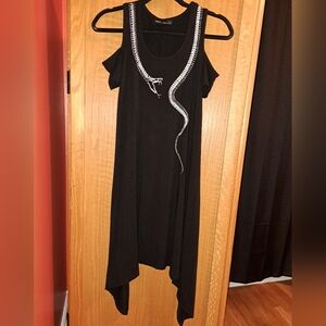 Midnight Hour Black Dress with Snake Design